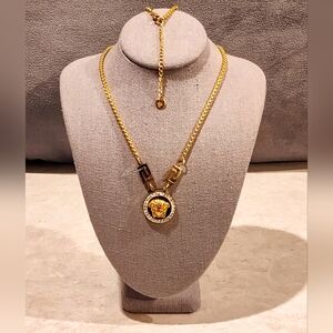 Versace Medusa Round Pendant Necklace